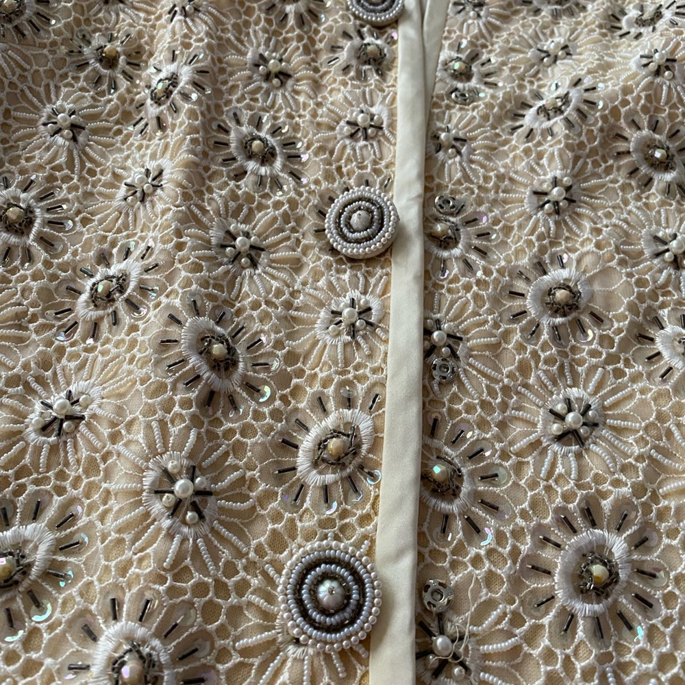 Fabulous vintage jeweled and pearl silk jacket